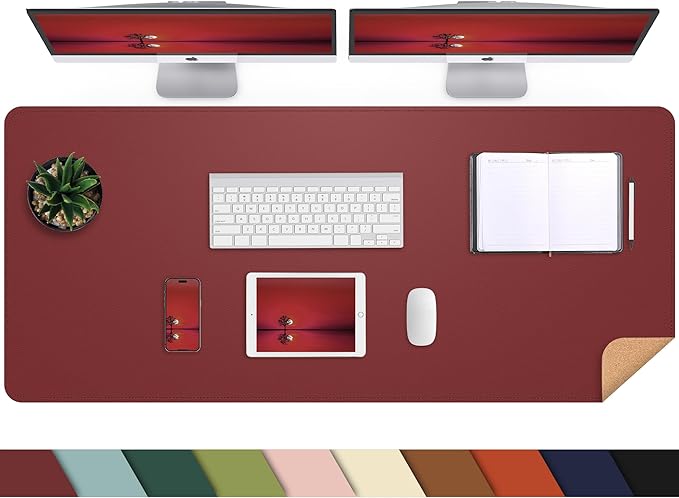 Leather Desk pad Protector, Large Desk mat by AFIING