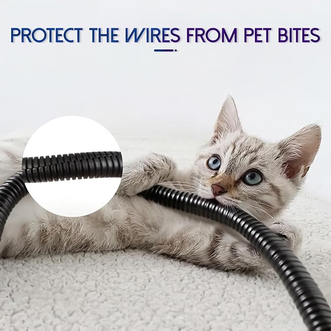 Split Wire Loom Tubing, 25ft Cord Protectors from Pets No Chew, Flexible Wire - Image 7