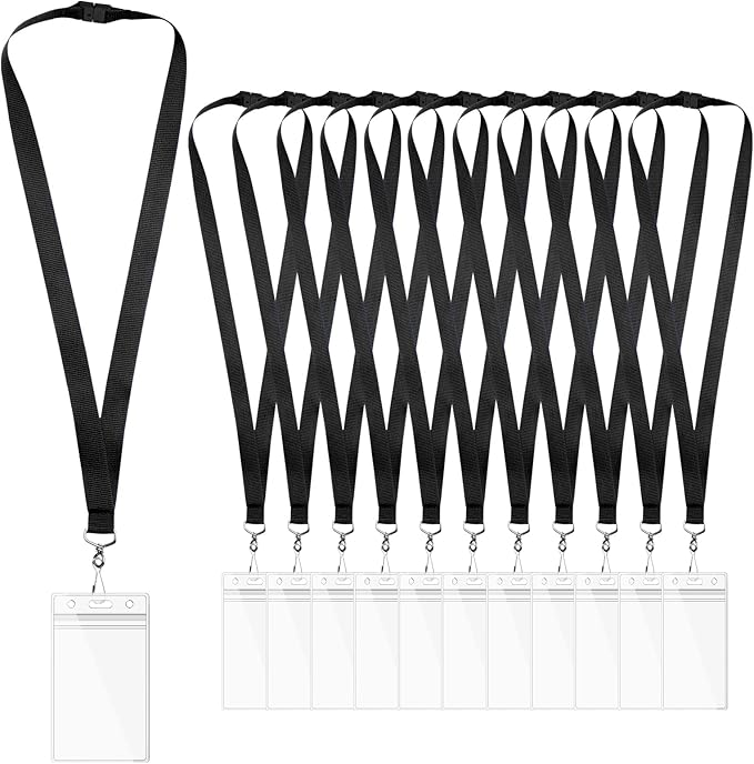 12-Pack Black Breakaway Lanyards by WEZEBEL