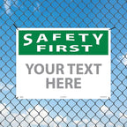 Custom OSHA Style Safety First Sign 18" x 24" Aluminum Sign, Customizable "Your - Image 3