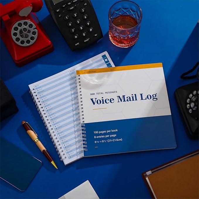 Geyee Phone Message Voice Mail Log Book 8. 27 x 8. 5 Inches Voicemail Message - Image 6
