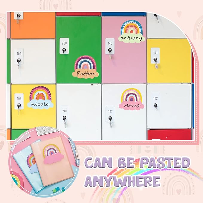 Henoyso 108 Pcs Rainbow Name Tags - Image 6
