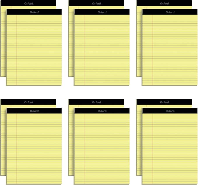 Oxford Premium Legal Pads, 12 Pack, Premium Note Pads, 50 Legal Rule 8.5" x 11" by Oxford