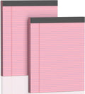 2 Pack Legal Pads 8.5 X11, College Ruled Notebook, 100 Sheets Pink Note Pad by Glyanlee