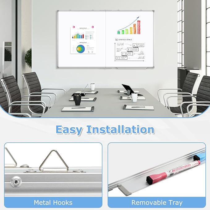 DOLLAR BOSS Large White Board 60 x 48 Inch Foldable Magnetic Whiteboard - Image 5