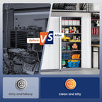 yizosh metal garage storage cabinet with 2 doors, view 9