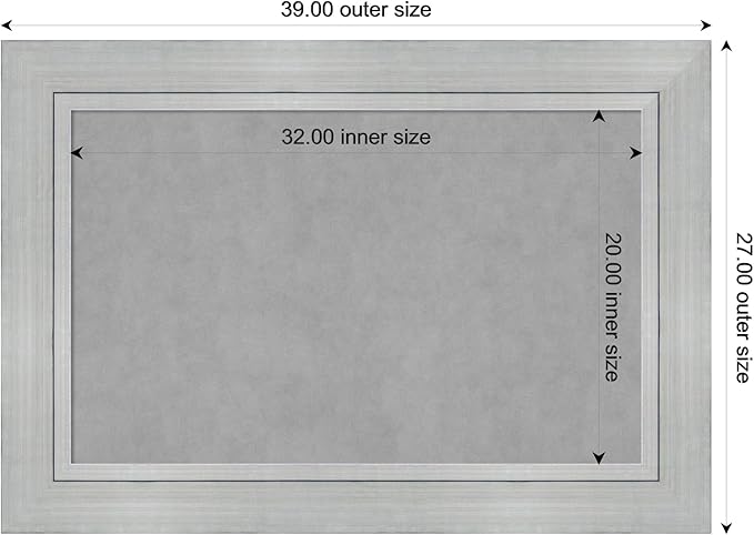 Amanti Art Silver Framed Magnetic Board 27x39 Large Vision Board - Image 3