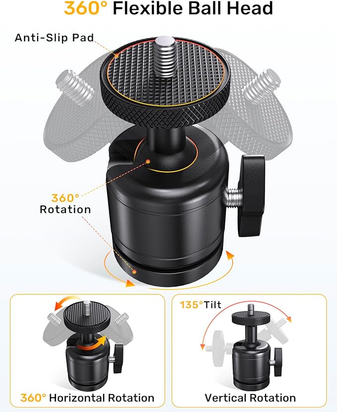 Upgraded Webcam Stand for Desk, Telescopic Webcam Tripod Mount - Image 5