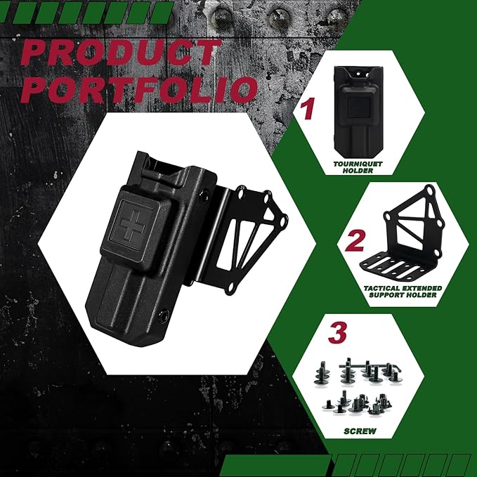 Tourniquet Holder for Gun Holster, Tactical Tourniquet Holder Adapter Mount - Image 5