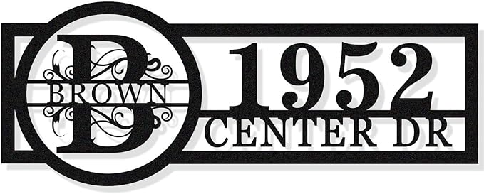 Custom Address Numbers for House, Personalized Hanging Metal Address Signs for by HYTSIGN