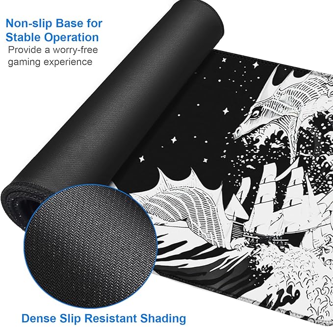 Gaming Mouse Pad, 31.5x15.7 inch Large Extended Computer Keyboard Mouse Mat - Image 4