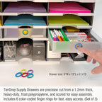 Desktop Organizer 12 Letter Tray Sorter Plus Riser Storage Base & 3 Supply - Image 6
