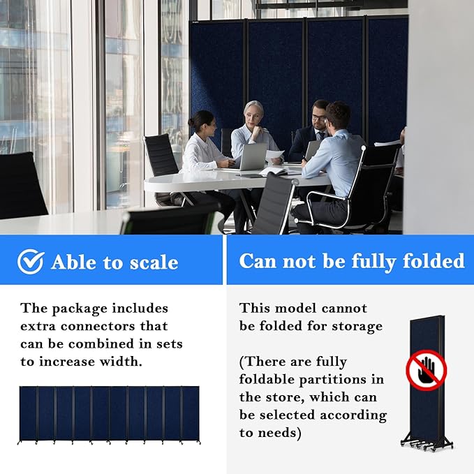 Upgrade Version Room Partition and Divider, Freestanding Rolling Dividers - Image 3