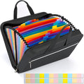 SEEKIND PU Leather Accordian File Organizer 26 Pockets, Expanding File Folder
