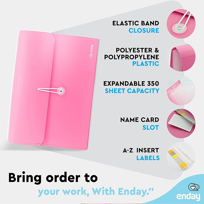 Accordion File Organizer 13 Pocket Expanding File Folder - Image 3