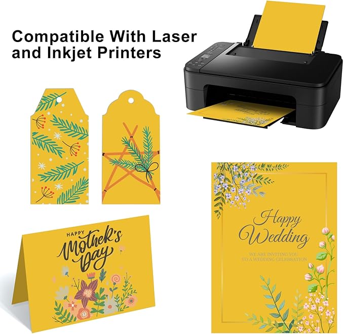 OcePor 50 Sheets Yellow Cardstock Paper, Colored Printer Paper 8.5 x 11 - Image 5