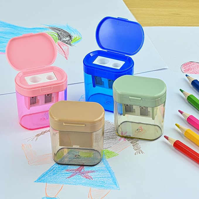 Small Pencil Sharpener for Kids, BOPART 24pcs Colored Pencil Sharpeners Manual - Image 5