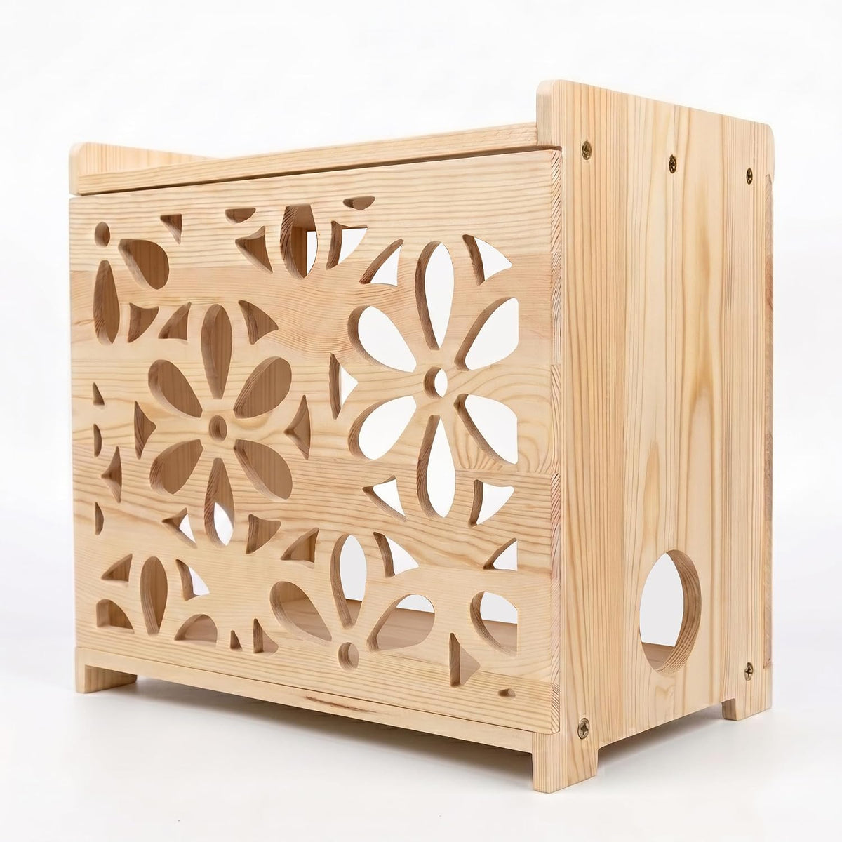Wooden Projector Shelf,WiFi Router Box Hider,Power Strips Storage,Cable Manag...