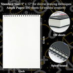 Sketch Book for Kids, 100 Sheets Drawing Paper for Kids, Spiral Sketch Pad for - Image 2