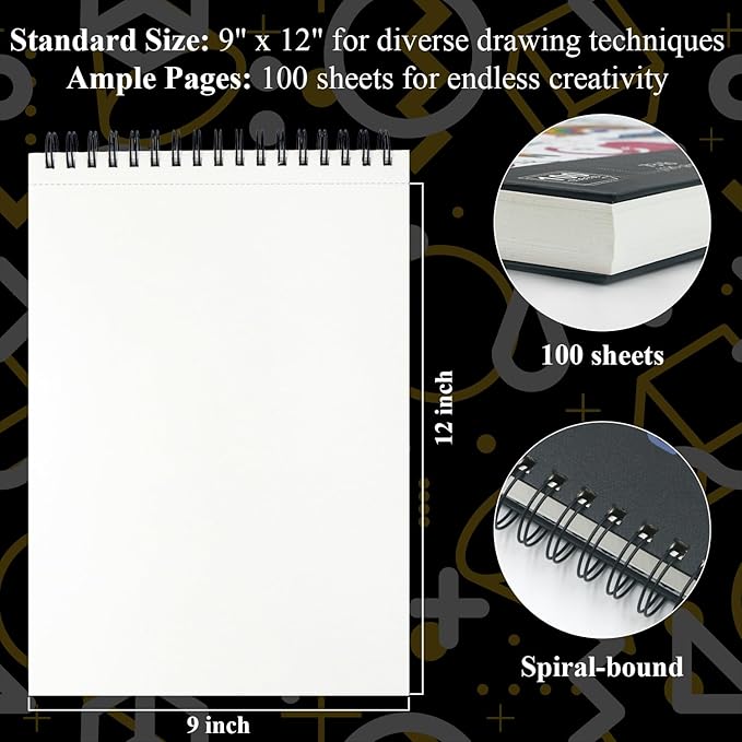Sketch Book for Kids, 100 Sheets Drawing Paper for Kids, Spiral Sketch Pad for - Image 2