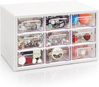 Desk Storage Organizer with 9 Drawers, FODIENS Stackable Desktop Craft Drawer by FODIENS