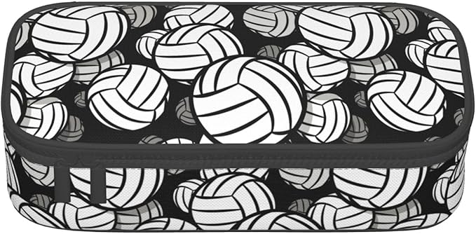 HKHEHOP Volleyball Ball Pattern Pencil Case Big Capacity Storage Pencil Pouch - Image 2