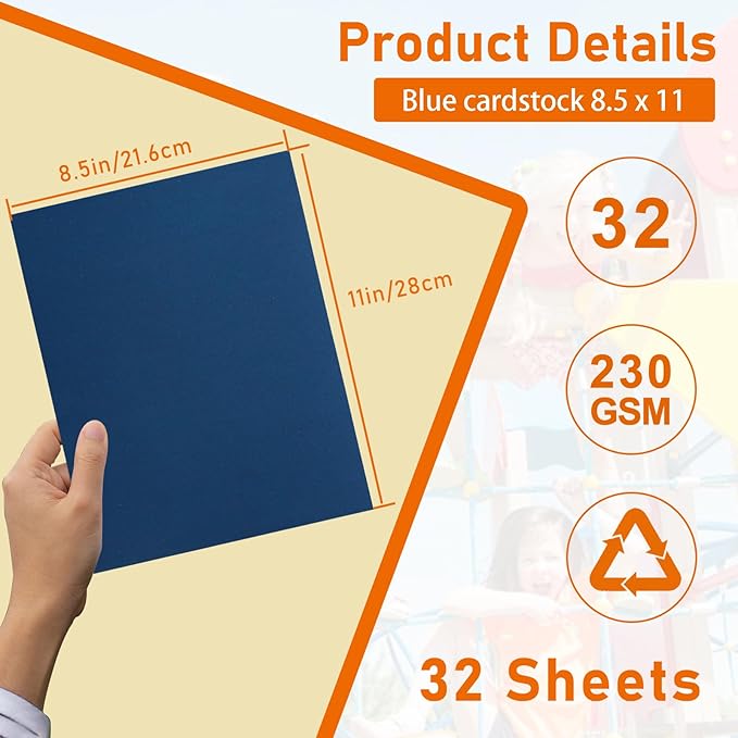 Guakicae 32 Sheets Navy Blue Cardstock 8.5 x 11 Craft Paper, 80lb Heavyweight - Image 2