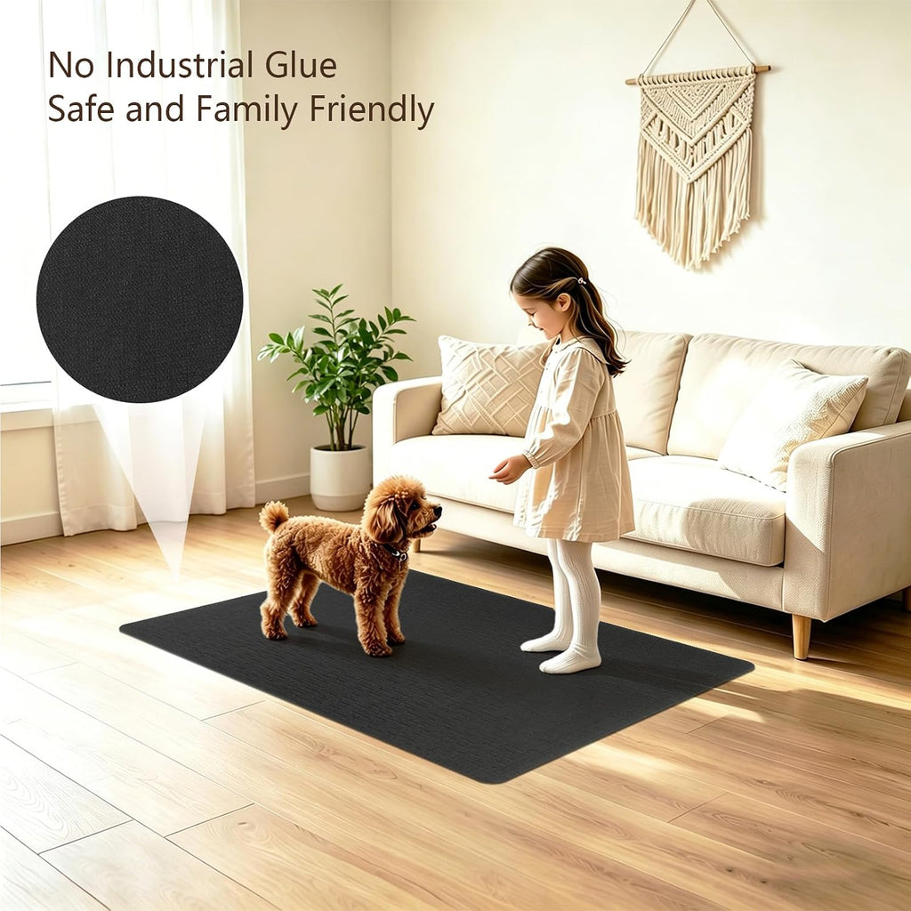 Bsmathom Office Chair Mat for Hardwood Floor, 36" x 48" Desk Computer Chair Mat for Hard Wood and Tile Floor, Anti-Slip Hard Floor Protector Chair Mat, PVC Mat Desk Rug for Office Home, Black