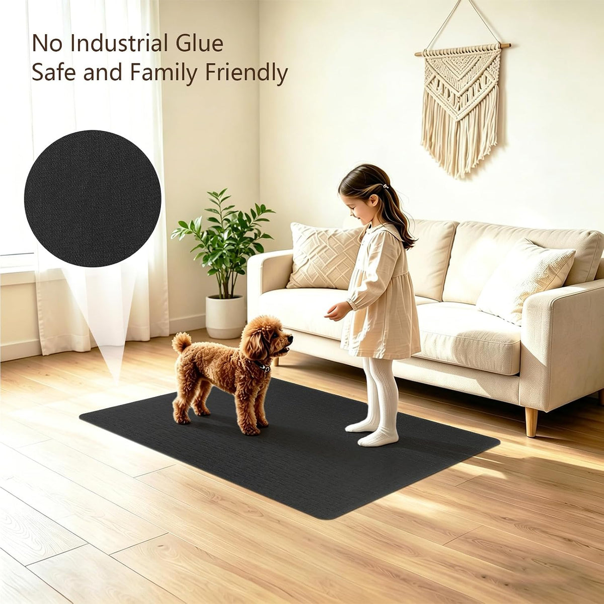 Bsmathom Office Chair Mat for Hardwood Floor, 36" x 48" Desk Computer Chair Mat for Hard Wood and Tile Floor, Anti-Slip Hard Floor Protector Chair Mat, PVC Mat Desk Rug for Office Home, Black