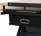 Drafting Table Drawing Desk Reclining Tiltable Tabletop Bundle Set with Stool and 2 Storage Drawers Art Writing Reading Workstation for Office and Home