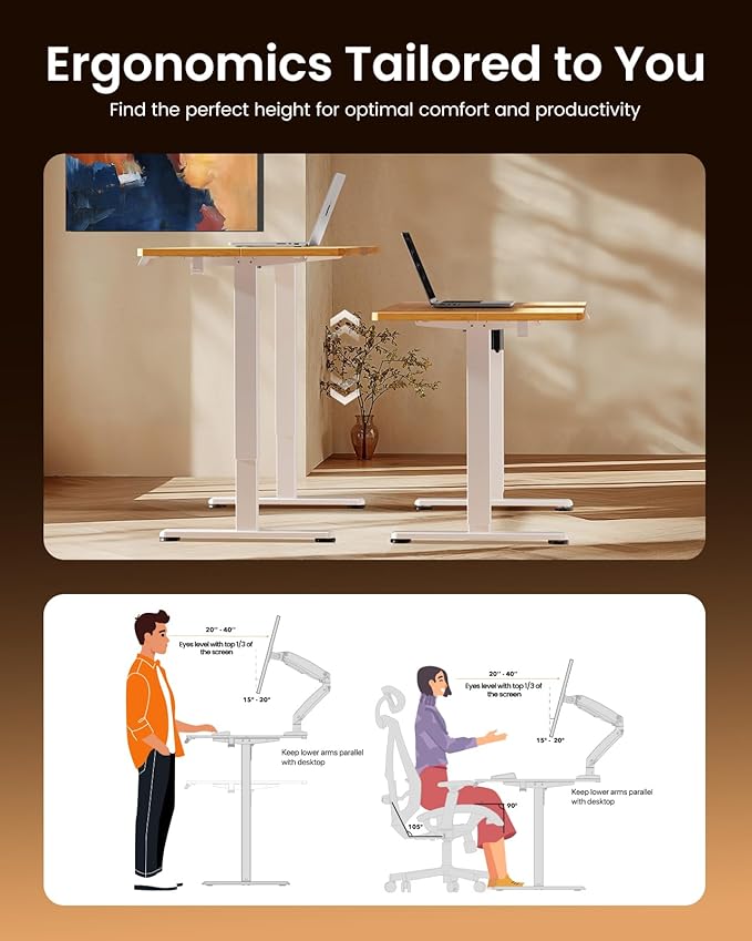 ErGear Height Adjustable Electric Standing Desk, 63 x 28 Inches Sit Stand up - Image 7