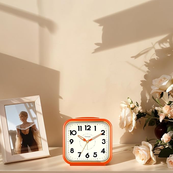 Tinload 5.5" Large Analog Alarm Clock • Silent Non Ticking • Gentle Wake • Beep - Image 7