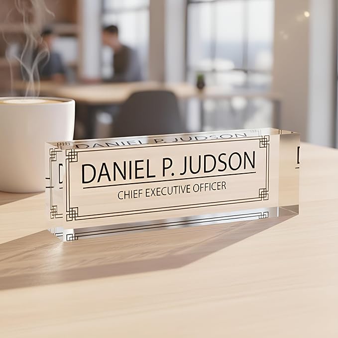 Custom Acrylic Name Plate Personalize Desk Plaque by Artblox