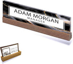 ARTBLOX | Office Personalized Name Plate Black Gold Marble Design On Clear - Image 2
