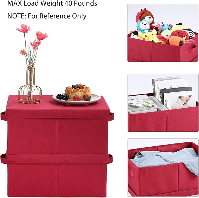 HOONEX Storage Bins with Lids for Organizing, Storage Boxes with 2 Carrying - Image 2