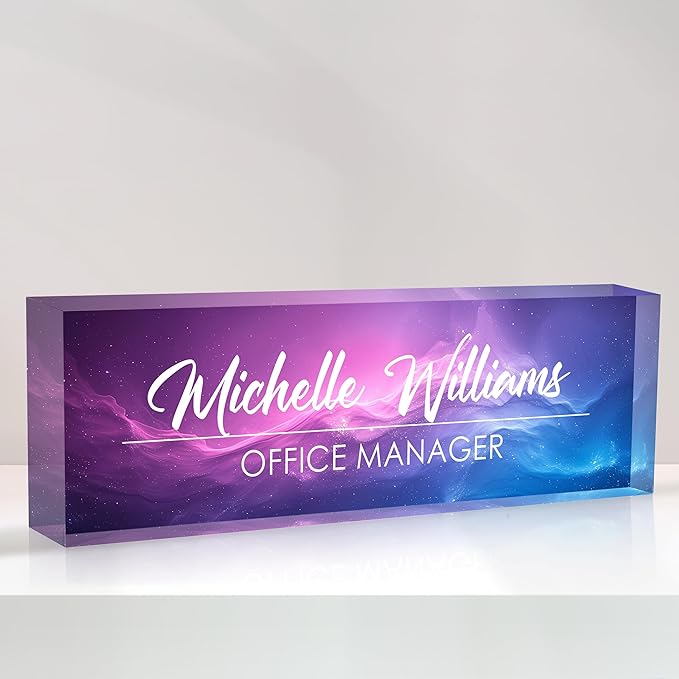 Personalized Name Plate for Desks, Custom Desk Name Plates, Acrylic Name Plate by EOBIBIFUN