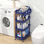 JIUYOTREE 4-Tier Plastic Rolling Storage Cart Utility Cart - Image 3