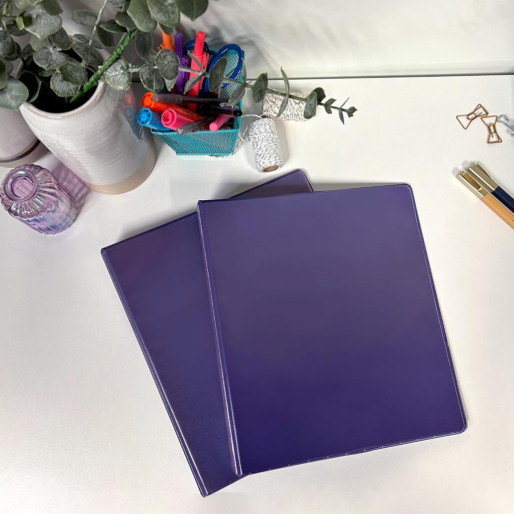 Samsill Plant-Based 1.5 Inch Durable Round Ring, View Binder, Eco-Friendly, USDA Certified Biobased, 2 Count,Pack of 1, Purple
