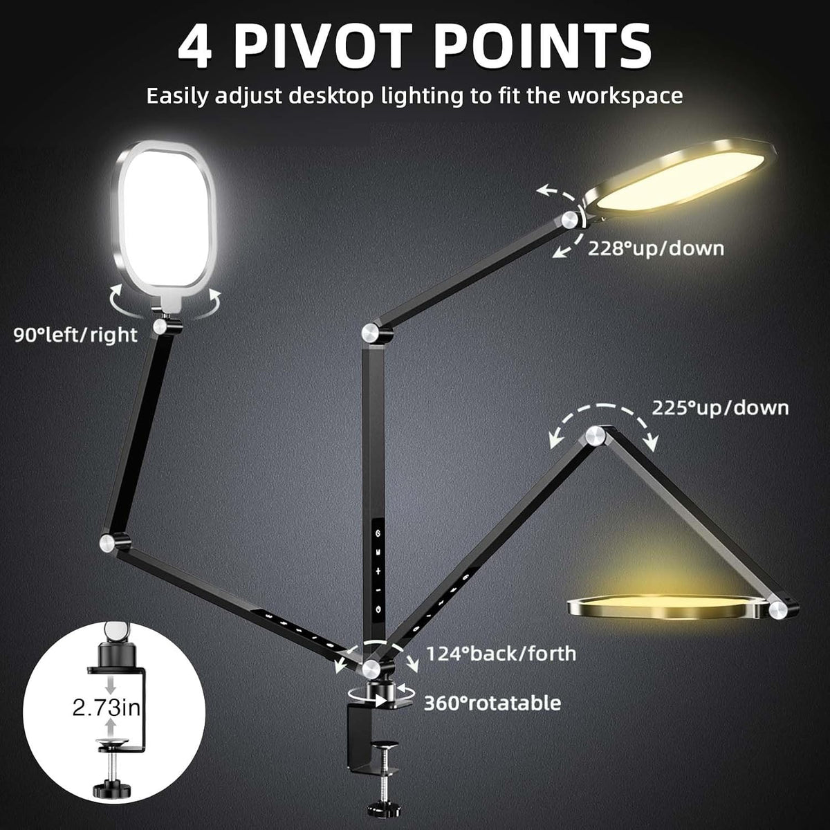 2 packs video conference light for computer, webcam, side view
