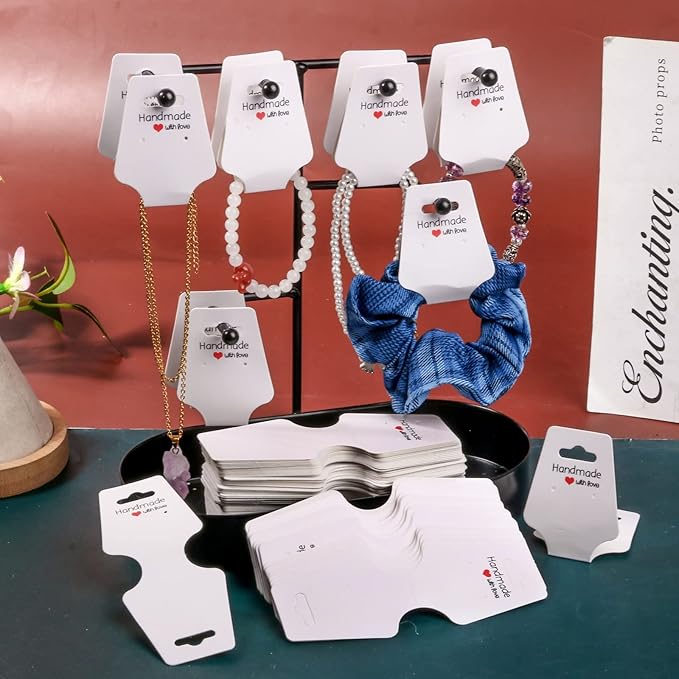 200PCS Necklace Display Cards Self Adhesive Jewelry Packaging Card - Image 5