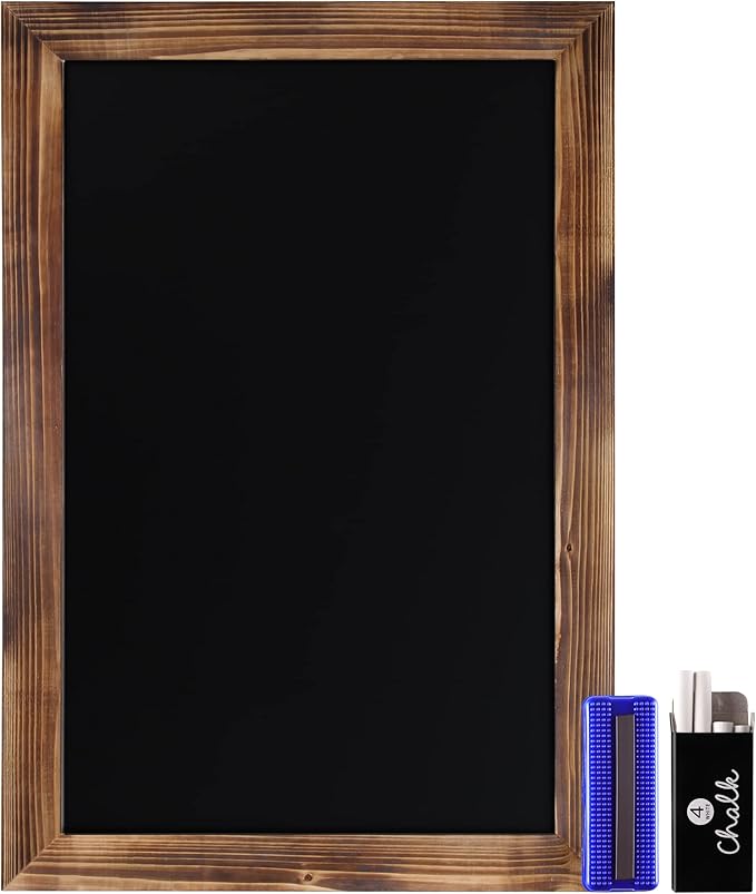 HBCY Creations 20" X 30" Torched Brown Solid Wood Frame Wall Chalkboard - Image 9