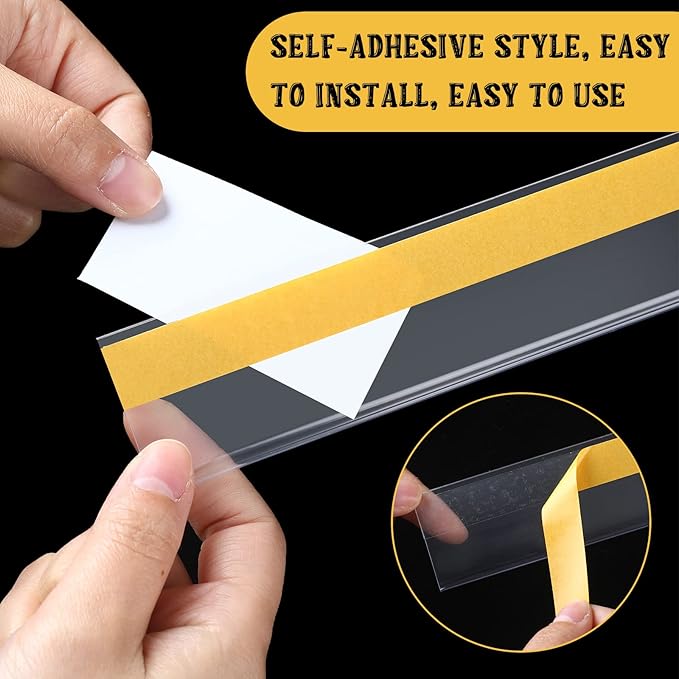 Fainne 100 Pcs 1.25 Inch Shelf Label Strip Holders Plastic Wire Shelf Price Tag - Image 3
