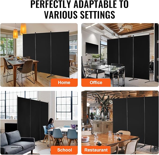 VEVOR Room Divider, 3 Panel Room Divider, Folding Privacy Screen and Portable - Image 6