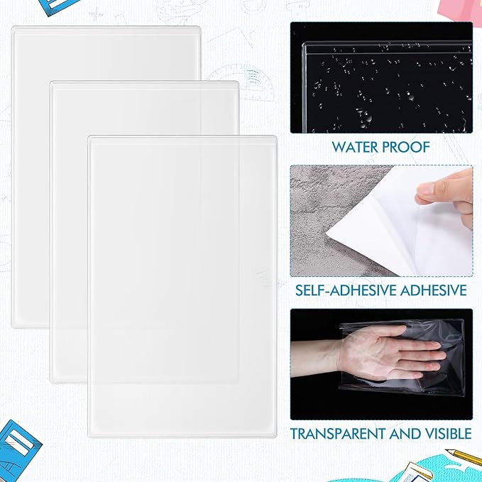 Outus Self Adhesive Shop Ticket Holders Clear Plastic Sleeves Adhesive Pockets - Image 3