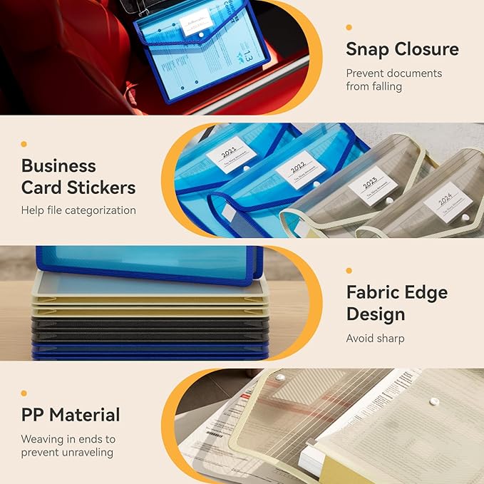 ABC life 6 Pack Plastic Expanding File Folder, Transparent envelopes - Image 4