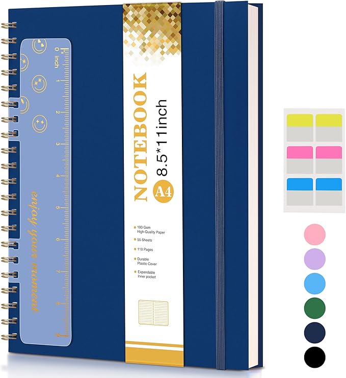 Spiral Notebook Journal 8.5” x 11”, A4 Large Notebooks by UEBZFOCS