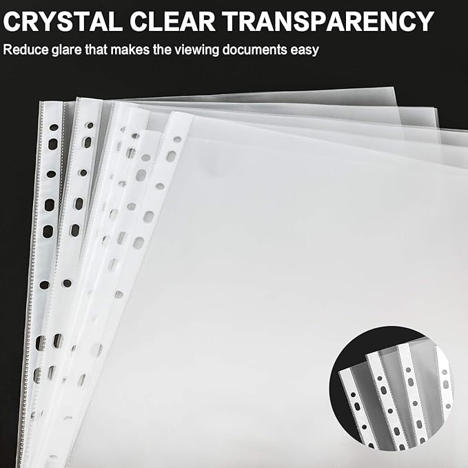 Sheet Protectors, PANDRI 500 Pack Clear Heavy Duty Plastic Page Protectors - Image 5