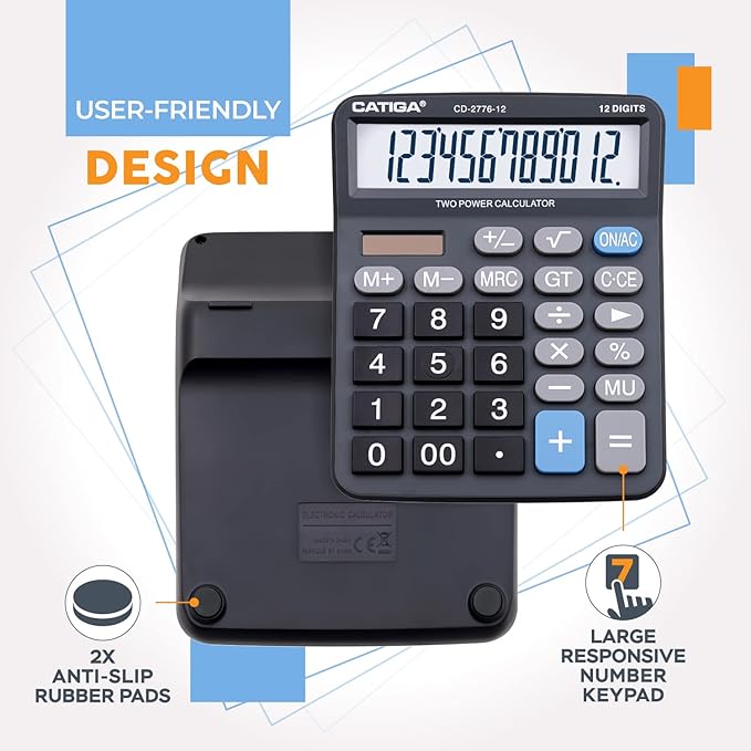 Premium Commercial 12-Digit Large Desktop Calculator - Image 5
