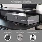 VIVO Electric Mobile Corner 75 x 63 inch 2 Tier Stand Up L-Shaped Desk - Image 8