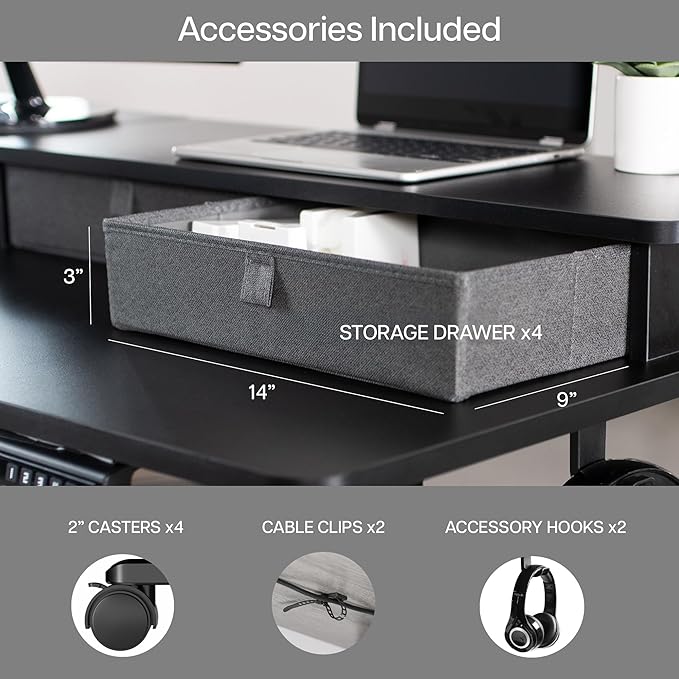 VIVO Electric 2-Tier Corner L-Shaped 63 x 55 inch Standing Desk, Height - Image 8